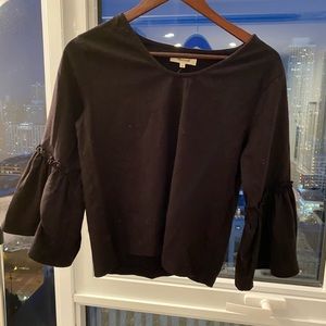 Madewell size S black top peplum sleeves NWTO